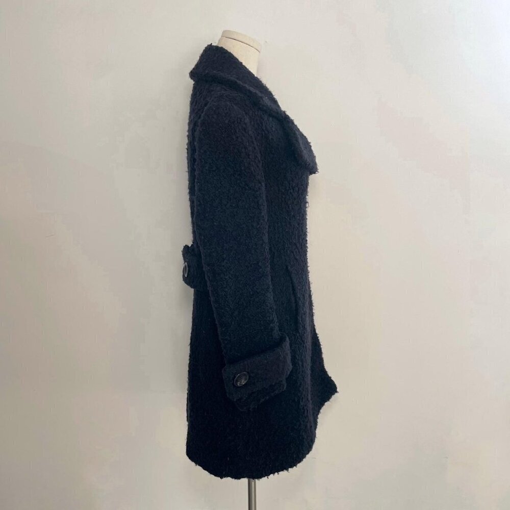Blanc Noir Black Boucle Wool Blend Coat | Womens Size Small - Picture 3 of 8